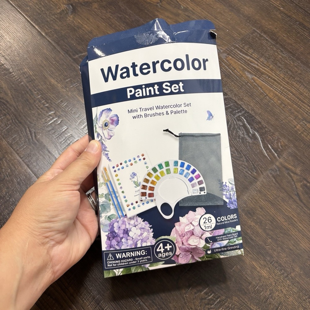 Watercolor Workbook 13 Pages 300GSM Paper 26 Colors Paint Set Brush Bag